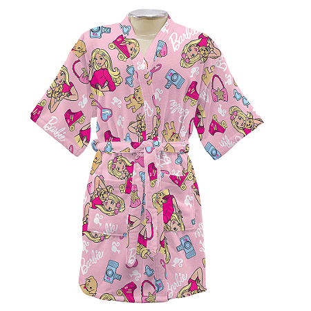 Roupão Infantil M 7 a 10 anos  Döhler Barbie 30