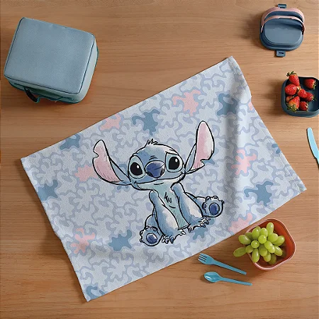 Kit Toalha Lancheira Infantil Döhler Stitch Azul