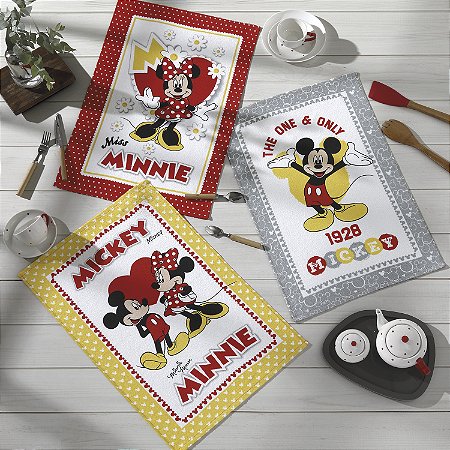 Kit 3 Panos De Prato Atoalhado Felpudo Dohler- Mickey E Minnie 23