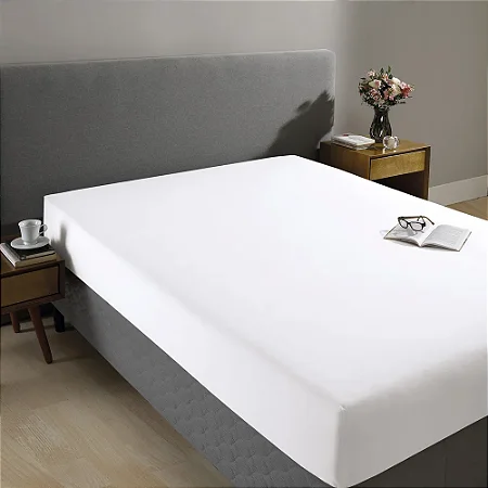Lençol Avulso com Elástico Döhler Casal 130 fios Branco