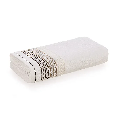 Toalha de Banho Karsten Atalanto Branco/Marrom