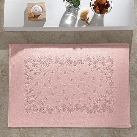 Toalha de Piso Döhler Romance Rosa