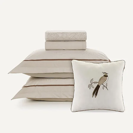 Jogo de Cama Casal com Capa de Almofada 100% Algodão Mallu