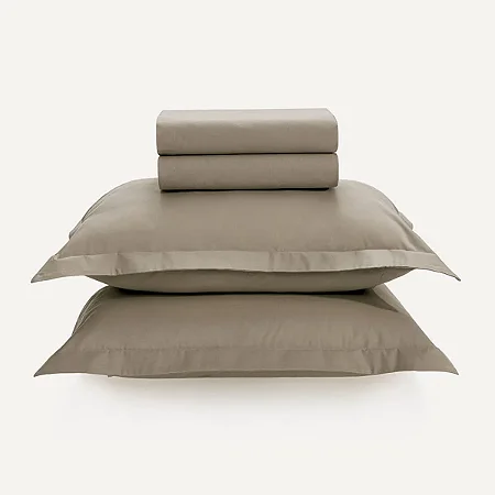 Jogo de Cama Queen 100% Algodão 200 Fios Tom Grão- Karsten