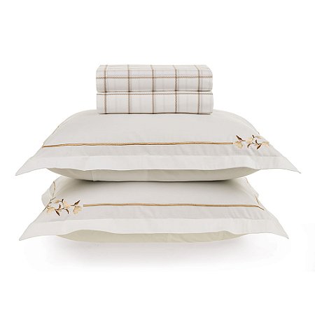 Jogo De Cama Bordado Karsten Anabel 200 Fios 4 Peças Casal