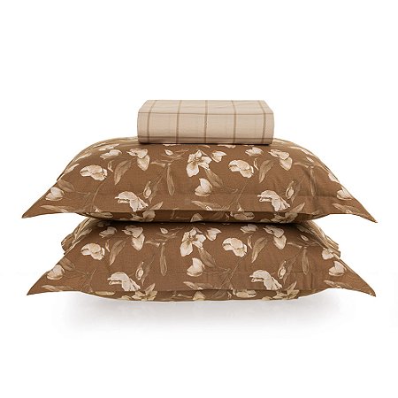 Lençol Queen com Elástico e Fronhas 200 Fios Anabel-Karsten