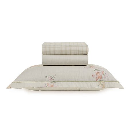 Jogo de Cama Solteiro 200 Fios 100% Algodão Tarsila- Karsten