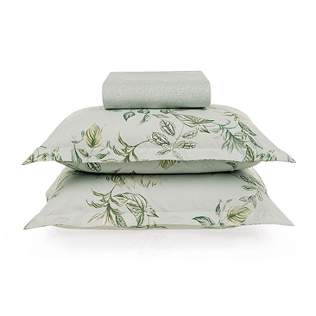 Lençol Queen com Elástico e Fronhas 200 Fios  Cedro