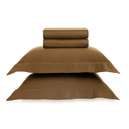 Jogo de Cama Casal 300 Fios 100% Algodão Dallas Bronze