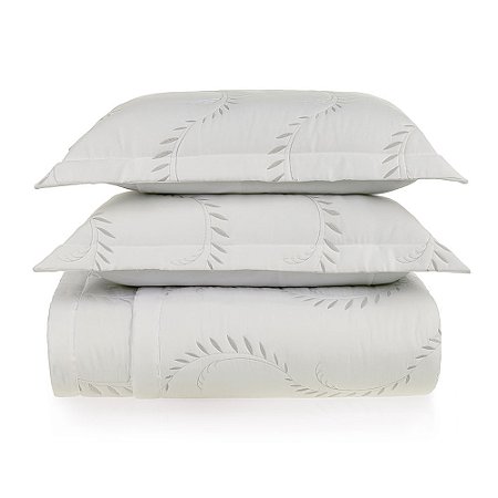 Colcha King Bordada com Porta-travesseiro 100% Algodão Lara