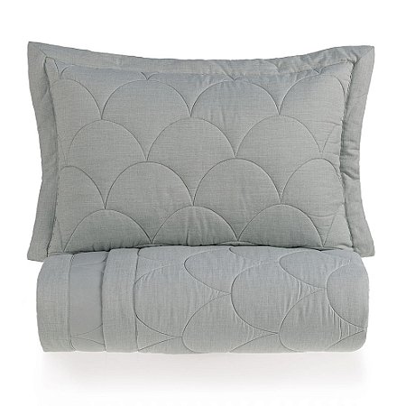 Colcha Queen com 2 Porta-travesseiros Torres Névoa- Karsten