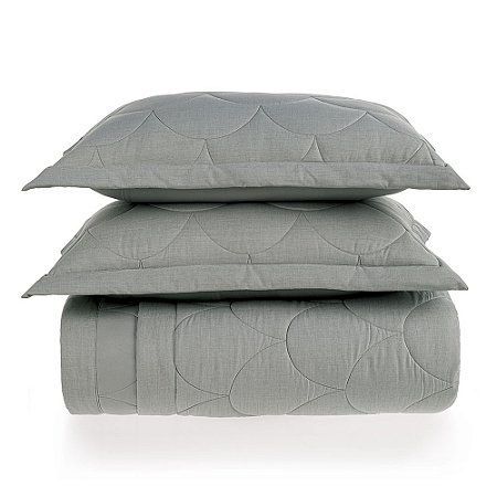 Colcha King com 2 Porta-travesseiros Torres Névoa