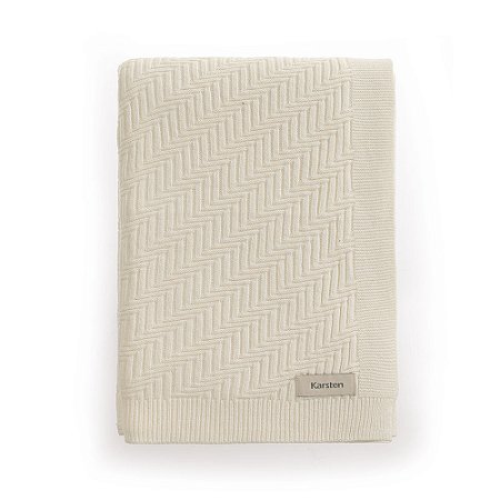 Manta Decorativa Salina de Tricô Branco-Karsten