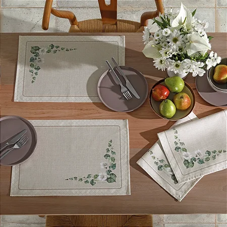 Jogo Americano Döhler Clean Botânica 45x31cm 4 peças