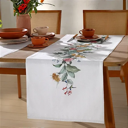 Caminho de Mesa Dohler Clean Renova Estampado Digital Verena 45cm x 1,60m