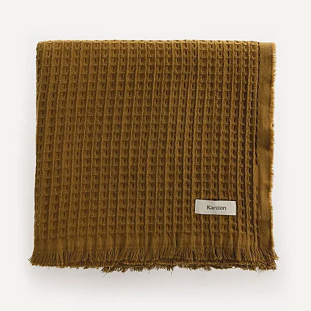 Manta Decorativa 100% Algodão Denver Ocre- Karsten