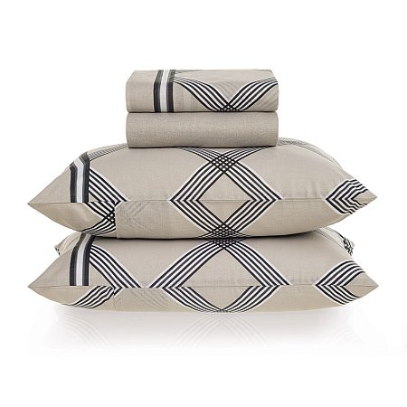 Jogo de Cama 4 Peças  100% algodão Magnus King Karsten