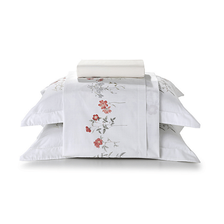 Jogo de Cama Casal Döhler Flora 200 Fios 4 Peças