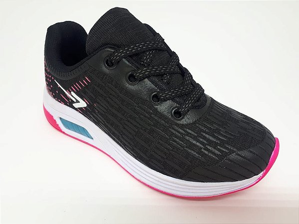 TÊNIS INFANTIL BOX 200 BX1455 - PRETO/PINK - Galeria Shoes Loja de Calçados e Acessórios Online