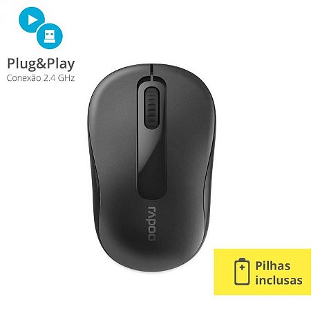 Mouse Sem Fio 1000DPI RA007 Preto