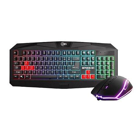 Kit Kworld Gaming 2 em 1 Aries E1: Teclado e mouse para jogos