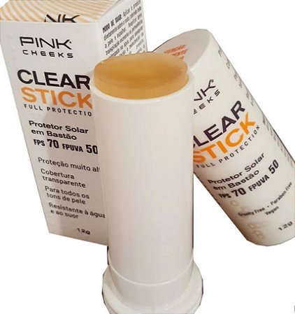 Protetor Solar transparente FPS70 FPUVA50 Clear Stick 12g