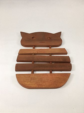 DESCANSO DE PANELA MADEIRA - GATO