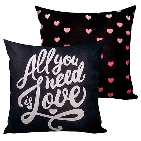 CAPA DE ALMOFADA SOFT - ALL YOU NEED IS LOVE