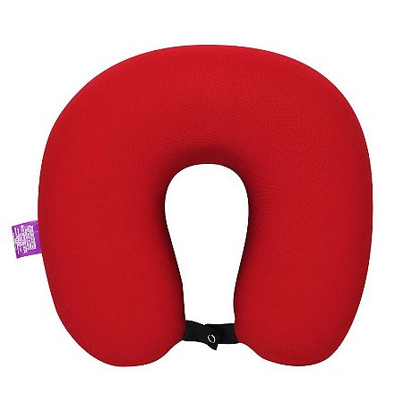 10064671 ALMOFADA PESCOÇO MICROPEROLAS LISO VERMELHO E PRETO