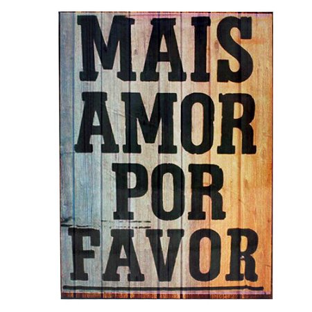 QUADRO METAL 26X20CM MAIS AMOR POR FAVOR 2