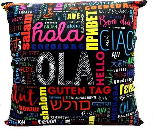 ALMOFADA FIBRA VELUDO 40X40CM SAUDACOES