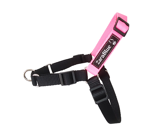 Peitoral Antipuxão Black Pink Para Cachorros Zarablue