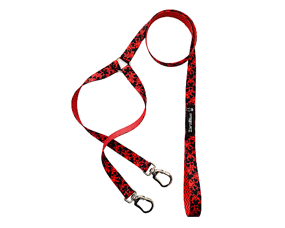 Guia Dupla para passeio Cachorro Red Mouse ZaraBlue