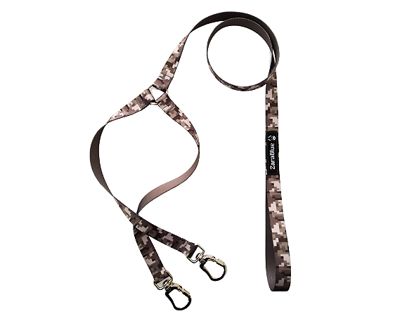 Guia Dupla para passeio Cachorro Camuflado ZaraBlue