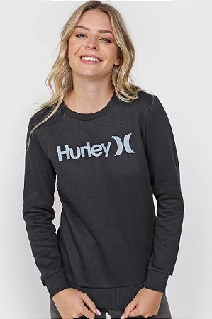 Blusa de Moletom feminino Hurley Careca One Only Preto - Cedotte Surf Store