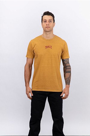 Camiseta masculina RVCA Lost Island Amarelo Escuro - Cedotte Surf Store