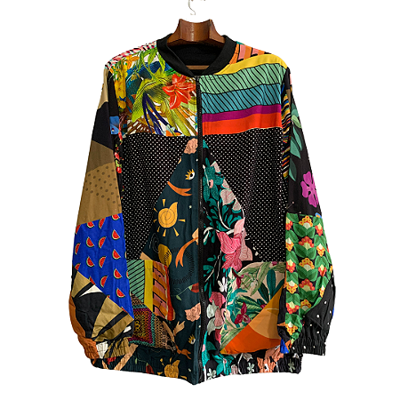 Jaqueta patchwork (tam. G)