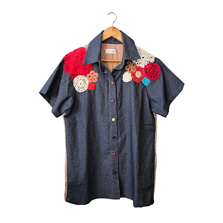 Camisa com crochê (tam. M)