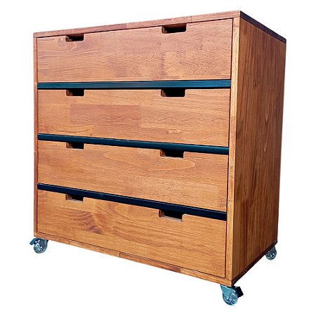 Cômoda de Madeira com 4 Gavetas