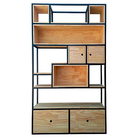 Estante Lápis de Cor - Com Nichos, Prateleiras e Gavetas