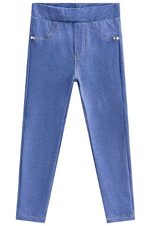 CALÇA INFANTI LEGGING EM MALHA DENIM COM PEROLAS - INFANTI