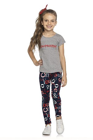 CONJUNTO MENINA ESTAMPADO AWESOME - ELIAN