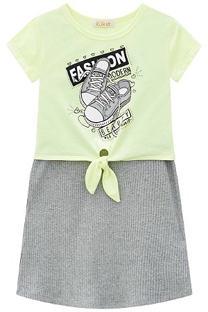 VESTIDO EM MALHA CANELADA NEON - KUKIÊ