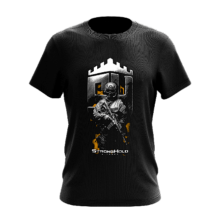 Camiseta StrongHold Airsoft - PRETO