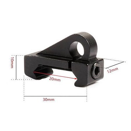 Zarelho Fixo Circular p/ Trilho 22mm - PRETO