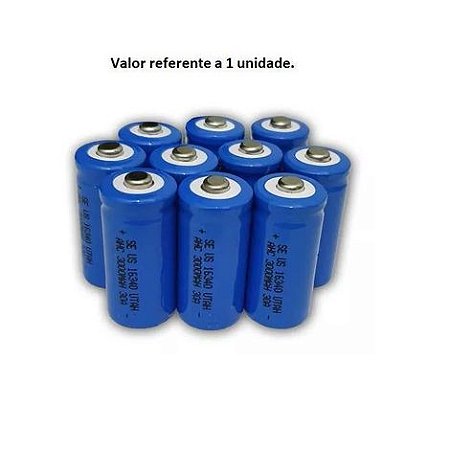 Baterias Cr123a Recarregável Mod 16340 - 3000 mAh 3.7 volts