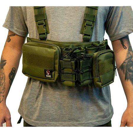 COLETE CHEST RIG MODULAR VERDE - SHARK