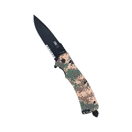 Canivete Tático LuaTek Camo Retrátil Com Pederneira e Bainha SLK-D02