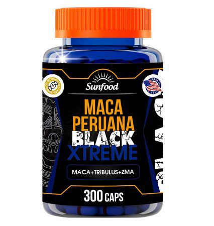 Maca Peruana Black Extreme 300cáps Sunfood Maca + Tribulus + Zma