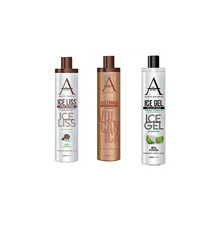 Combo 3 Progressivas 1L: IceLiss, Vulcanica e IceGel - Alkimia Cosmetics